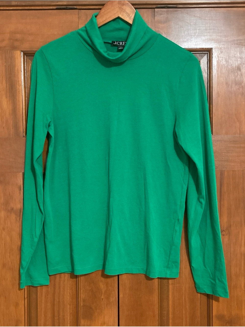 NWT J. Crew Women's Green Long-Sleeve cotton tissueTurtleneck tee women’s large